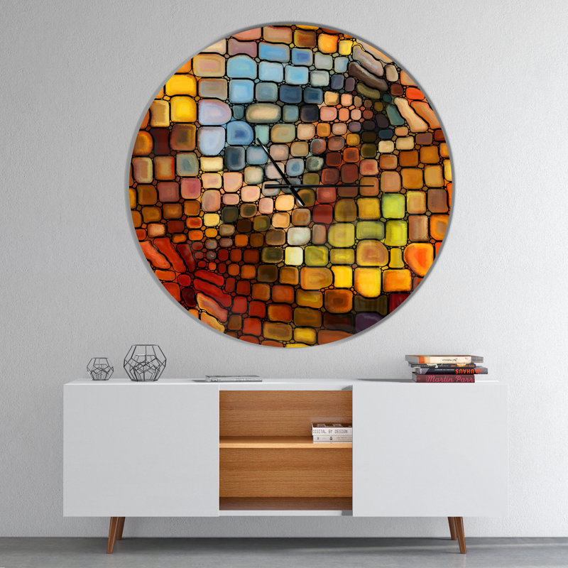 Rêve de vitrail - Horloge murale moderne, Surdimensionné