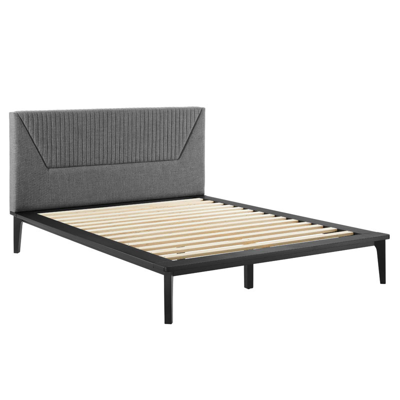 Dakota White Upholstered Queen Bed with 2 Nightstands