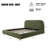 Boucle Upholstered Platform Bed Frame With Curved Headboard, Sturdy Wood Slat Support-78546591-78546593