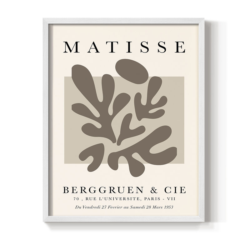 Matisse CC XXV III, reproduction encadrée - bois massif, Blanc, H 10 po x l 8 po