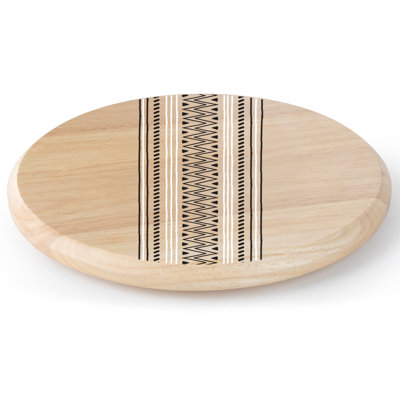 Tribal Designed Wood Lazy Susan Turntable 14" Diameter