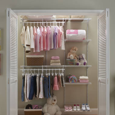 ClosetMaid ShelfTrack 60-96 Inch Wide Wire Closet Organizer - On