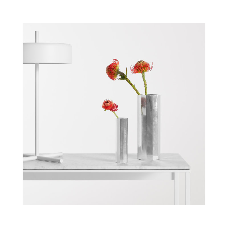 Gussy Aluminum Table Vase, 7" H x 2" W x 2" D