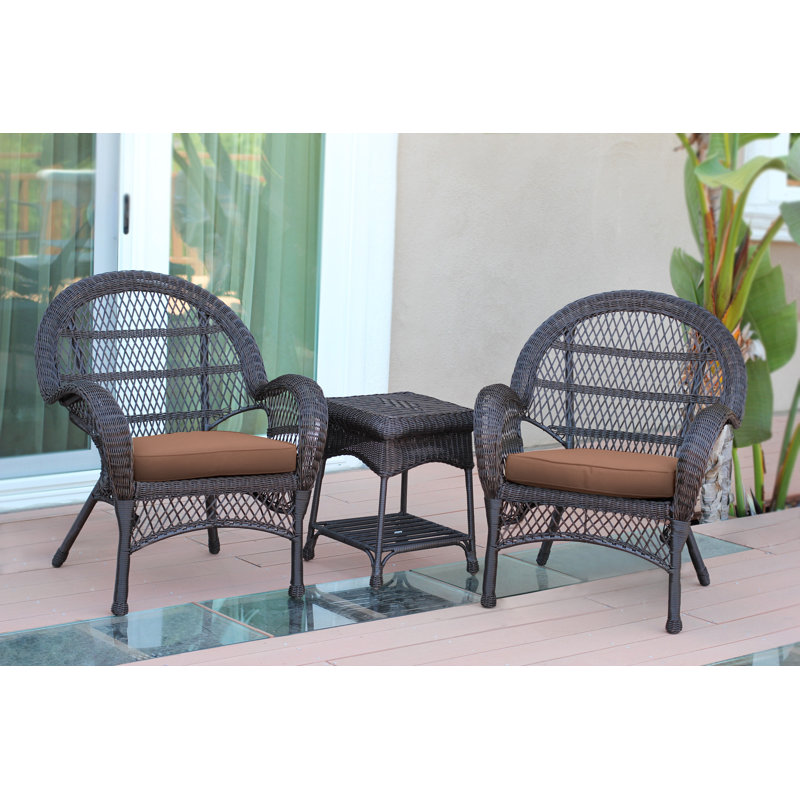Mangum 2 - Person Patio Conversation Set with Cushions, Espresso, Brown