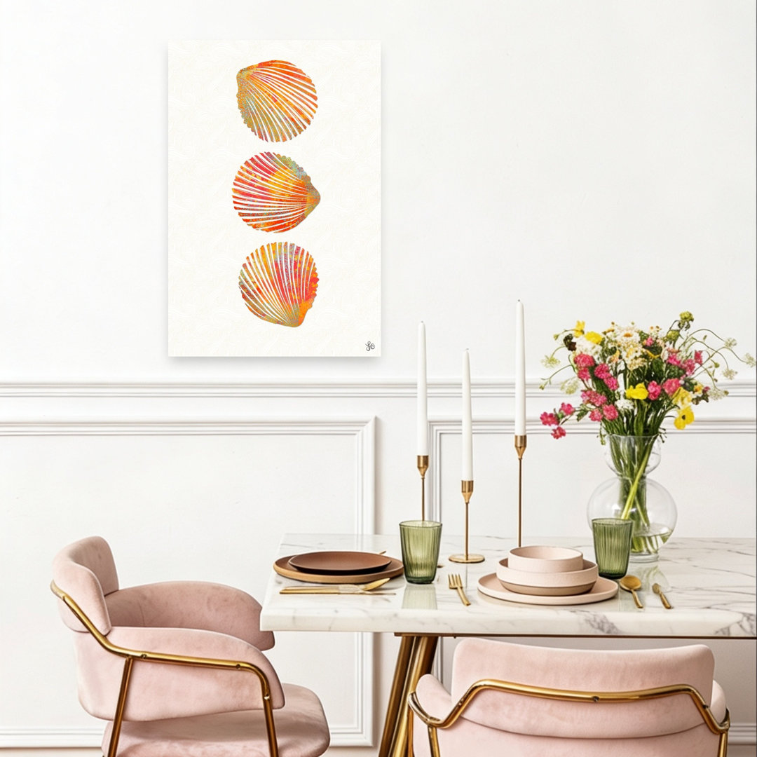 Vibrant Seashells Abstract Bold Colorful Coastal Wall Art Print