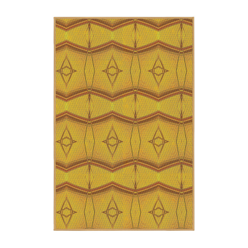 Tapis orange à motif/jaune Afrin, Rectangle 5 pi x 8 pi