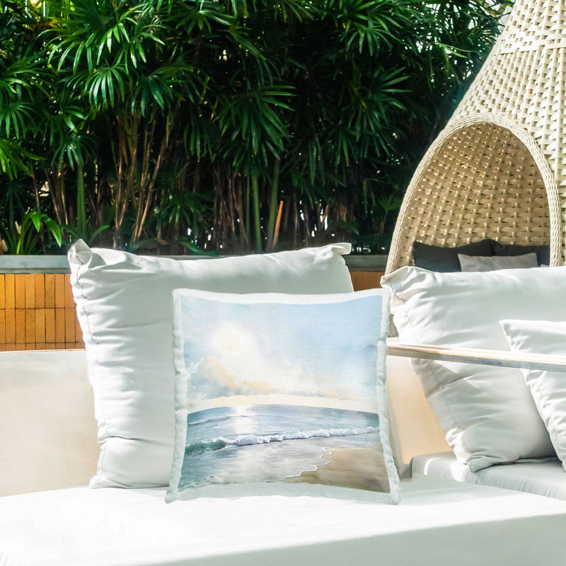 Coussin d'extérieur Sunset On The Beach, imprimé par LSR Creative Studio
