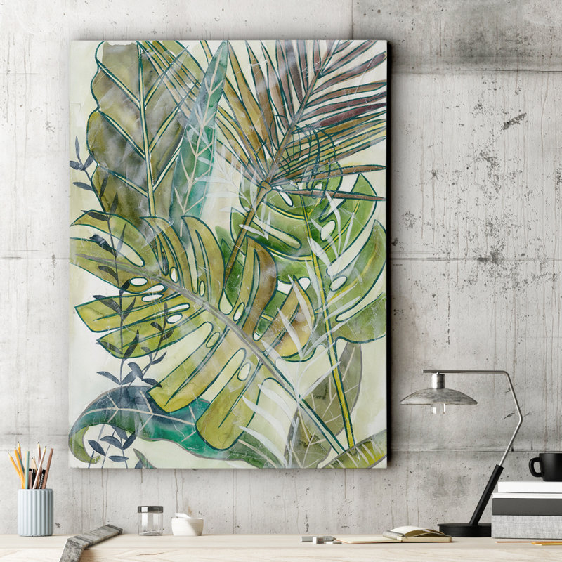 " Layered Palms II ", 16" H x 20" W x 1.5" D