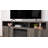 70"w Gray Walnut Finish Fireplace Tv Stand Console – Built-in Heater, Rgb Led Lighting, 3 Open Shelves & 2 Cabinets For Large Tvs (supports Up To 75")