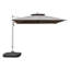 Parasol carré en porte-à-faux 10 'x 10' avec mât central, gris (base non incluse)