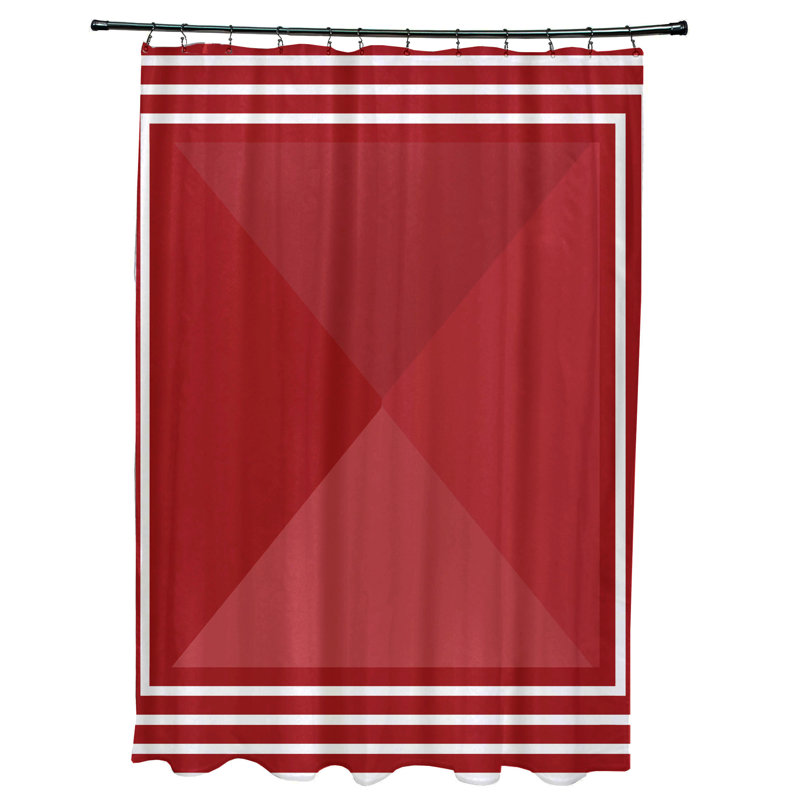 Bartow Geometric Shower Curtain, Red
