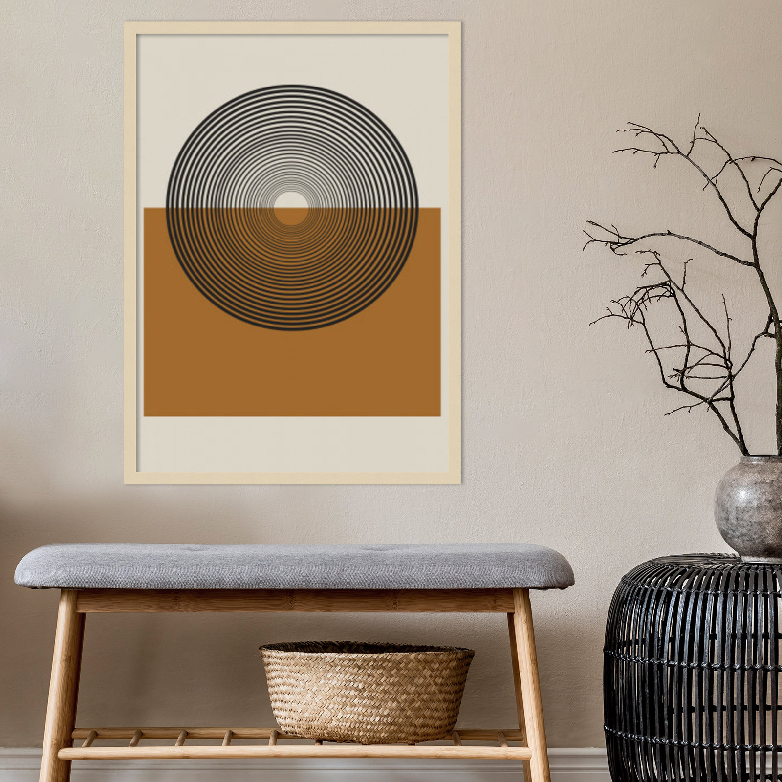 Retro Landscape by The Miuus Studio, Brown, 33" H x 24" W x 1" D
