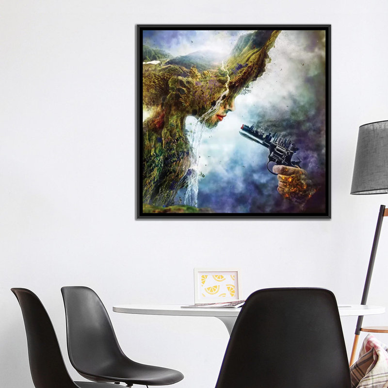 «Betrayal», reproduction d'impression sur toile, H 18 po x l 18 po x P 1,5 po, Toile encadrée noire, Pas de tapis