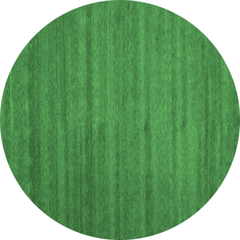 Tapis contemporains vert émeraude 1800 lavables à la machine, Rond 7 pi