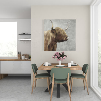 Toile de bovin Highland désaturée | Art mural Home Decor