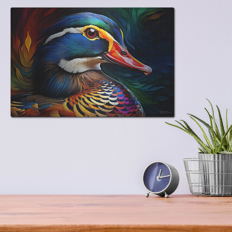 «August Duck Head» par August Grove®, art mural en métal, H 12 po x l 16 po