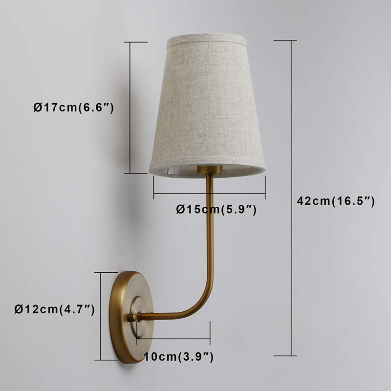 2-light Linen Fabric Shade Wall Sconce
