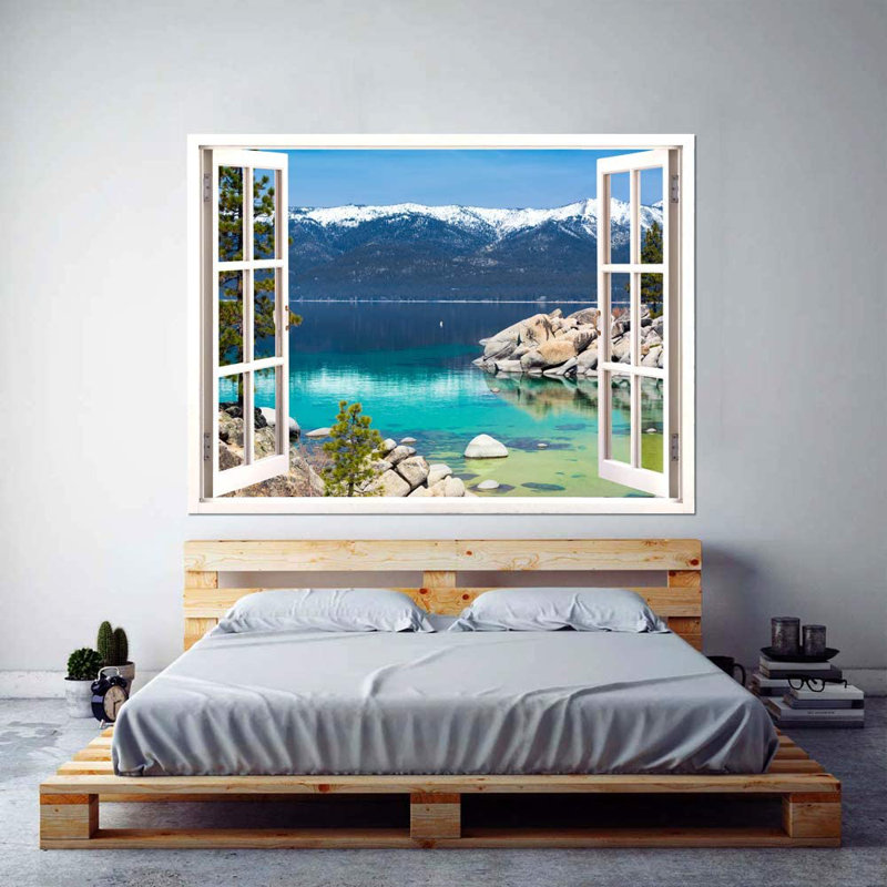 Window White Scenery Peel & Stick Vinyl, 32" L x 24" W