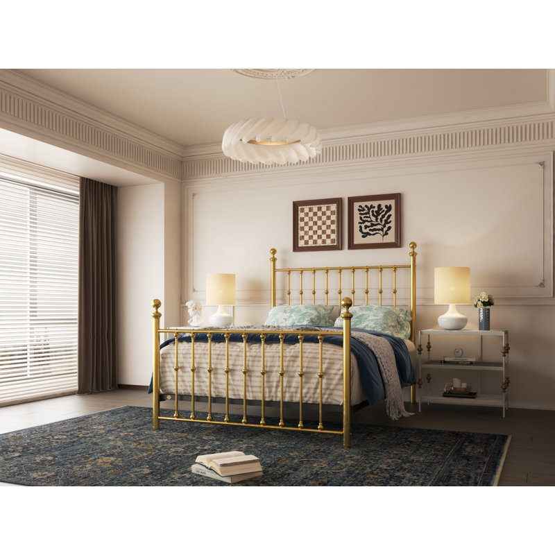 104 Palisade Bed | Complete Standard, Natural Brass, Queen