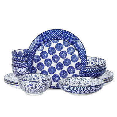 Ceramic Dinnerware Set, Stylish Plates and Bowls Set, Scratch Resistant Stackable Dish Set, Microwave and Dishwasher Safe