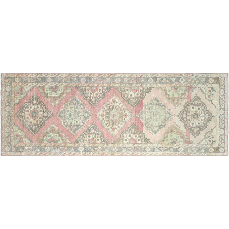Gallery Size One-of-a-Kind 4'10" X 12'10" 1960s Runner Wool Area Rug in