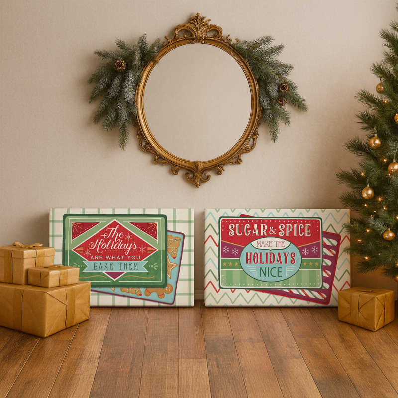 Sugar & Spice Cheer, ensemble de 2 impressions sur toile, H 13 po x l 38 po, Impression encadrée sans passe-partout