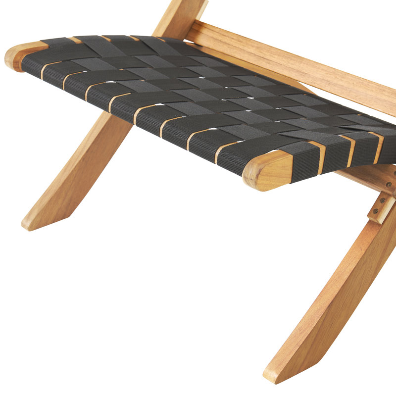Barre 3-Piece Acacia Wood and Black Woven Outdoor Bistro Set