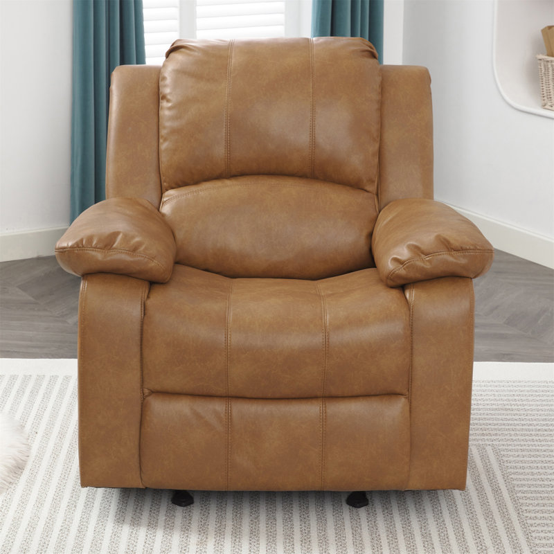 Fauteuil inclinable et oscillant en cuir Charlotte