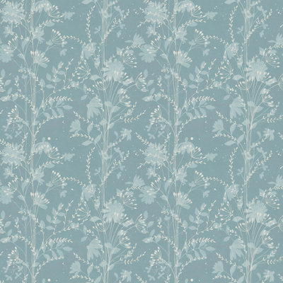 Laura Ashley Fennelton Pale Newport Blue Removable Wallpaper