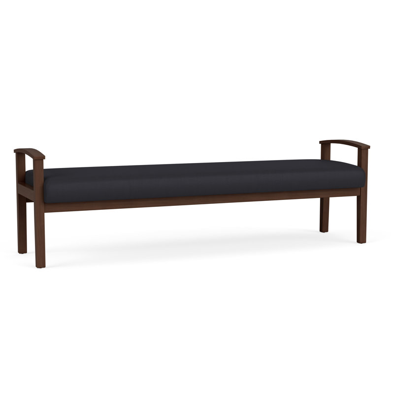 Banc en bois massif Amherst, Noir Patriot Plus, Noyer Riftwood