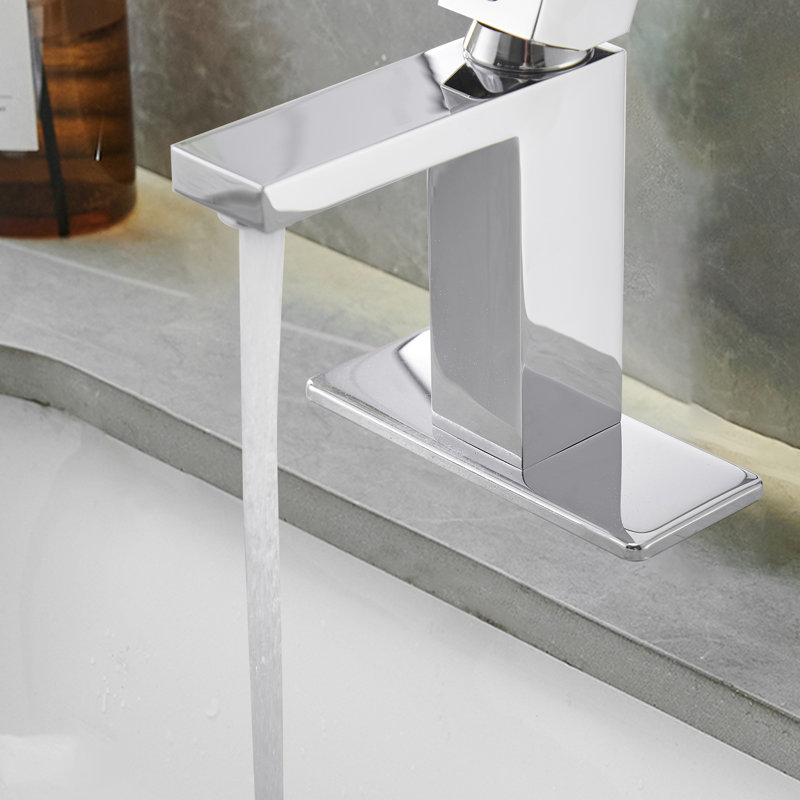 WIZ Single Handle Single Hole Low-Arc Bathroom Faucet, Polished Chrome