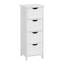 Armoire de rangement de salle de bain H 32,3 po avec 4 tiroirs