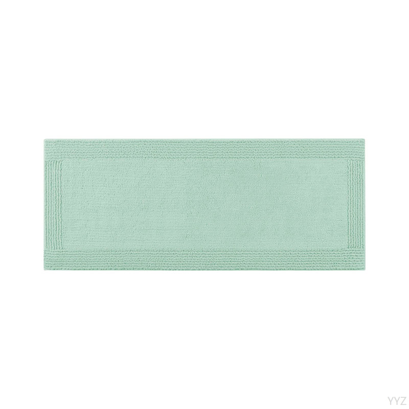 1 PCS 17X24" 100% Cotton Tufted 3000 GSM Reversible Bath Rug Green, Rectangle - 24" L x 17" W