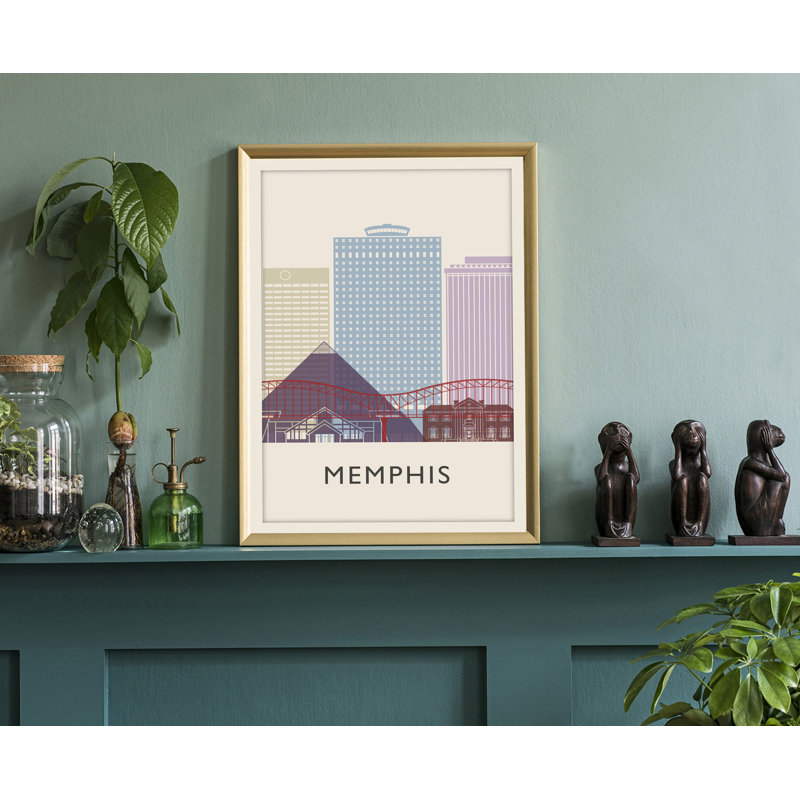 Memphis Illustration, villes américaines, affiche non encadrée, art mural Tennessee State, H 14 po x l 11 po