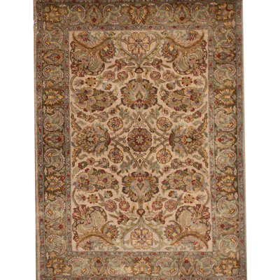 Hand-Knotted Wool LIGHT GREEN / GREEN Area Rug