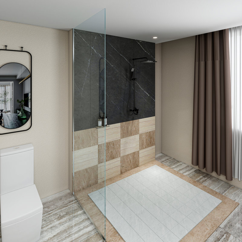 32'' - W x 79'' H Pivot Door Frameless Shower Door with