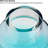 Ombre 10" Hand Blown Clear Teal Glass Vase