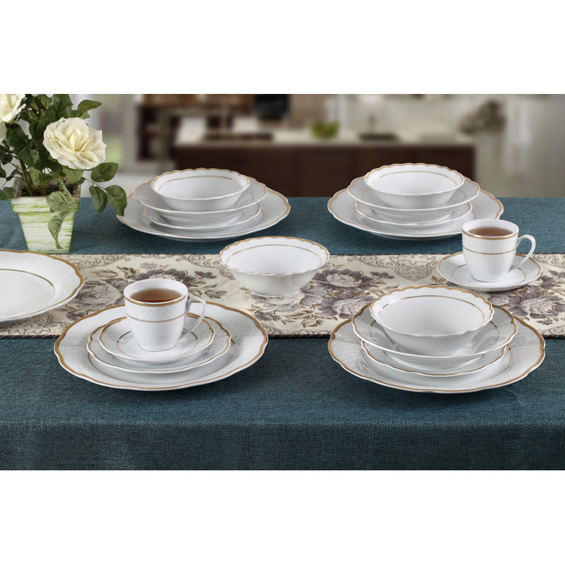 Porcelain China Dinnerware Set 24 Piece - Service for 4