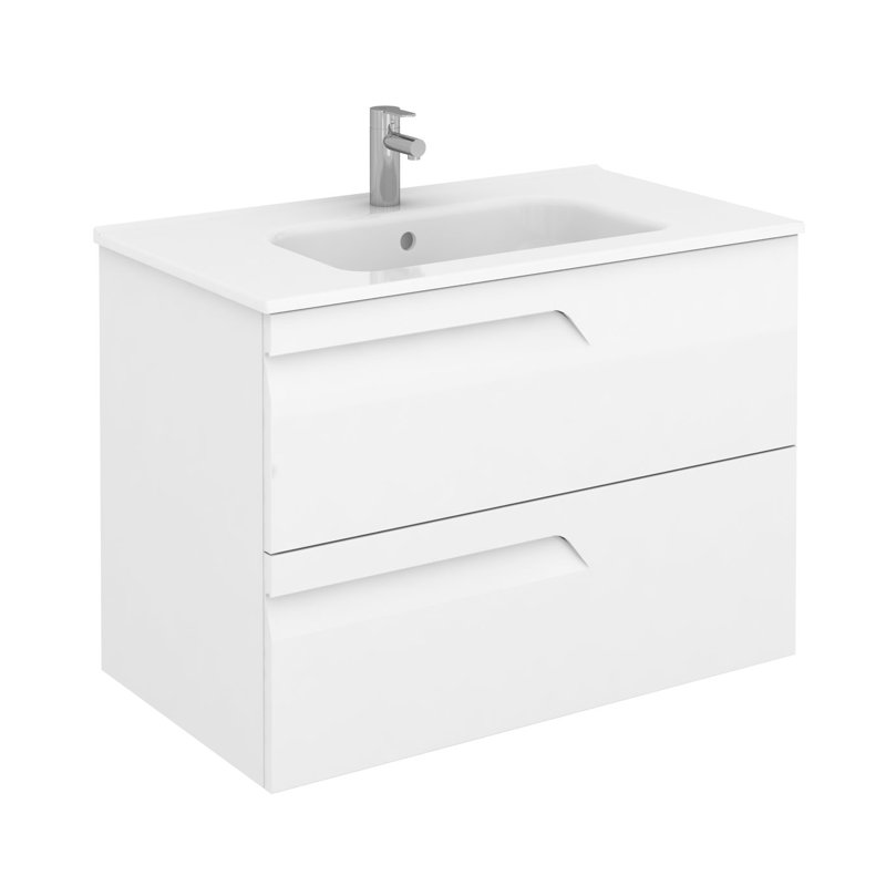 Ensemble de meuble-lavabo simple mural 32 po Huntsville, Blanc