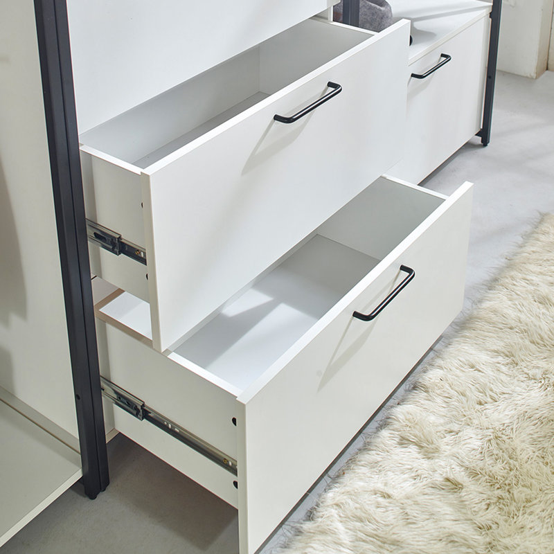 Armoire en métal - Espace de rangement très profond, teinture et égratignure, tiroirs blancs autoportants, eau chaude