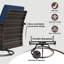 Ensemble de conversation pour patio en osier 3 pièces, 2 chaises pivotantes et table d'appoint avec coussins bleus-129935959