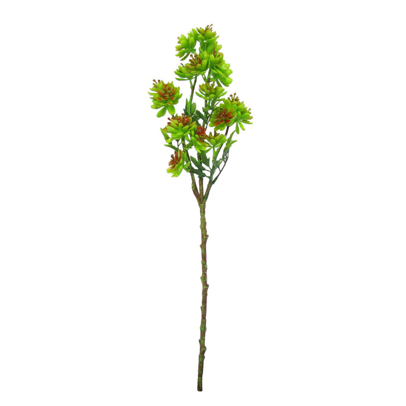 Plante grasse artificielle 22 po Lotus, Vert rouge
