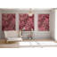 Papier peint amovible floral romantique sur fond rose romantique