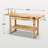 60" Heavy Duty Rubber Wood Workbench Work Table With 2 Drawers, Storage Shelf and Adjustable Handle For Workshop