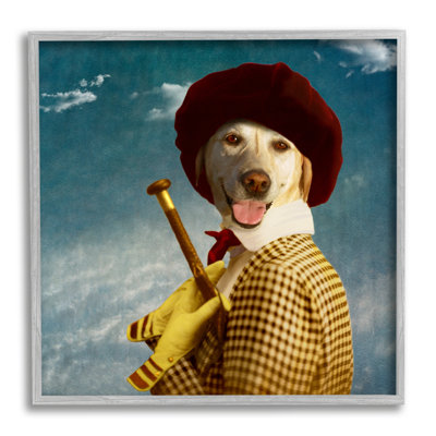 " Lab Dog Dressed Classic Style Clothing Patterned Coat " by Martine Roch