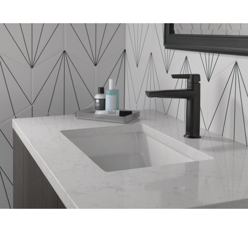 Galeon Single Hole Bathroom Faucet with Drain Assembly, Matte Black