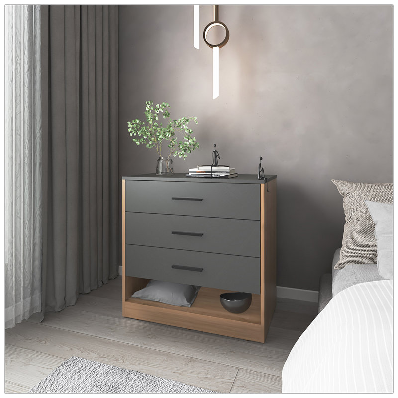 Commode Fraser, gris mat / macadamia