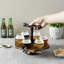 Metal / Solid Wood Tabletop Wine Glass Rack  in Brown
