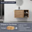 Meuble-lavabo mural avec lavabo en céramique blanche et tablettes de rangement et 1 porte à fermeture en douceur-613888161
