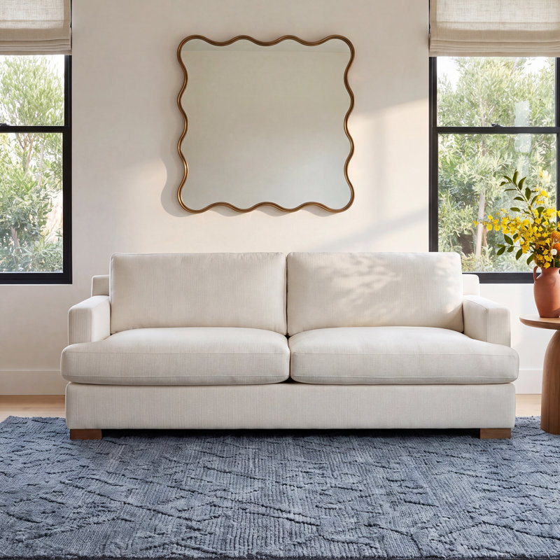 Byers Upholstered 85'' Sofa, Effie Linen Performance Linen